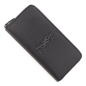 Saint Laurent Black Zip Around Long Wallet Coin Purse